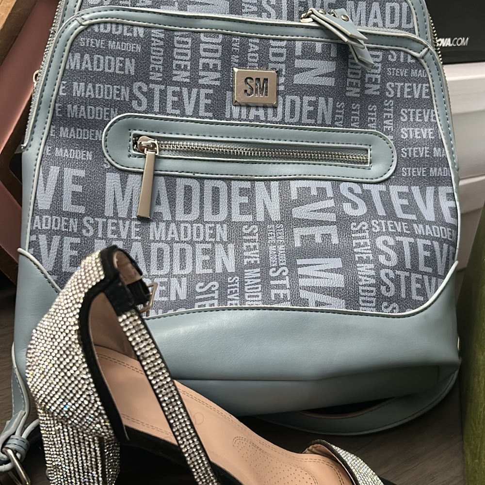 Steve Madden  Blue Logo Backpack